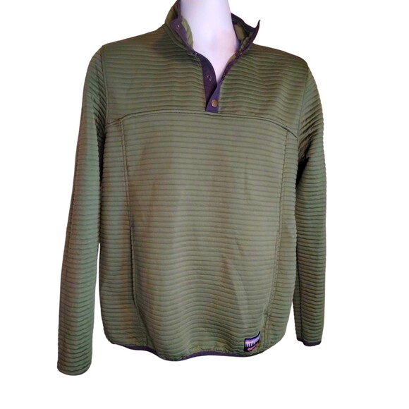 Gerry Olive Green Quarter Snap Pullover Sweatshirt Men's Size Medium - Picture 1 of 7
